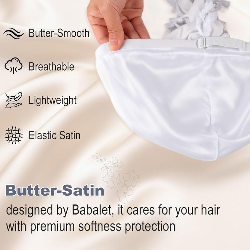 Babalet Store طرحة هالو للرجال والنساء بطانة ساتان ديراج أغطية رأس قبعة جمجمة مسبقة الربط مع خيوط ضفيرة قبعة عتيقة ملتوية - Image 3